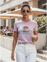 Dámské tričko s potiskem Mamasaurus ke Dni matek fialové FashionStreet NX5027RY