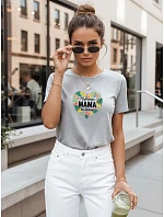 Dámské tričko s potiskem ke Dni matek světle šedé FashionStreet NX5029RY