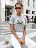 Dámské tričko s potiskem ke Dni matek světle šedé FashionStreet NX5029RY