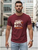 Pánské tričko VINTAGE CAR s potiskem FashionStreet maroon NX5082R