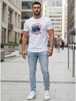 Pánské tričko VINTAGE CAR s potiskem FashionStreet white NX5082R