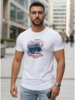 Pánské tričko VINTAGE CAR s potiskem FashionStreet white NX5082R