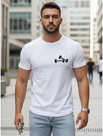 Pánské tričko s minimalistickým potiskem bílé FashionStreet NX5086R