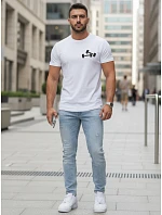 Pánské tričko s minimalistickým potiskem bílé FashionStreet NX5086R