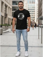 Pánské tričko s potiskem motýlů černé FashionStreet NX5088R