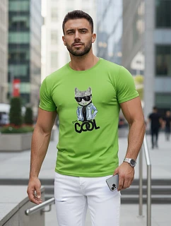 Pánské tričko Stay COOL s potiskem limetkově zelené FashionStreet NX5018R