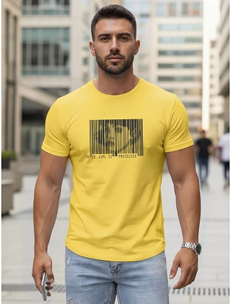 Pánské tričko s potiskem žlutá FashionStreet NX5014R