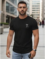 Pánské tričko s potiskem klasické bavlněné černé FashionStreet NX5105R