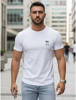 Pánské tričko s potiskem klasické bavlněné bílé FashionStreet NX5105R