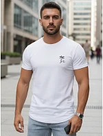 Pánské tričko s potiskem klasické bavlněné bílé FashionStreet NX5105R