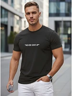 Pánské bavlněné tričko s potiskem černé FashionStreet NX5107R Pánské bavlněné tričko s potiskem černé FashionStreet NX5107R