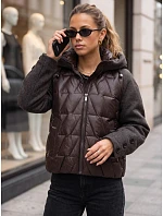 Dámská zimní prošívaná bunda s kapucí, hnědá, FashionStreet TY5933