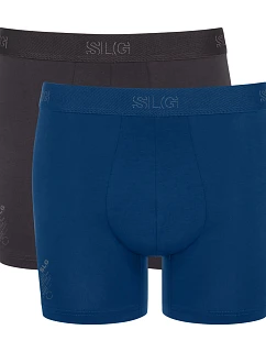 Pánské boxerky SLG Base Short C2P - BLACK - tm.šedá-tyrkys M014 - SLOGGI
