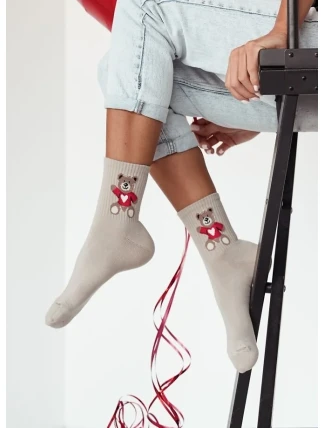 Milena ponožky 0200-144 Valentýnský medvěd 37-41