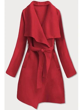 Dámský minimalistický kabát červený (747ART) Dámský minimalistický kabát červený (747ART)