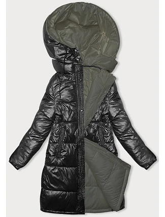 Dámská silná oboustranná zimní bunda černá-khaki (V768g) Dámská silná oboustranná zimní bunda černá-khaki (V768g)