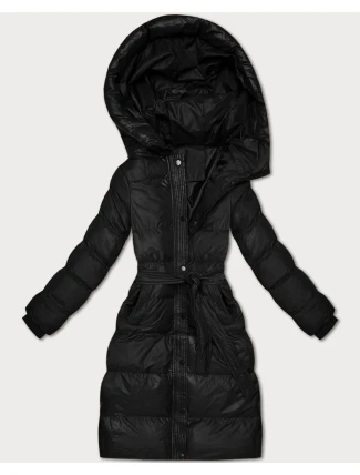 Černá prošívaná zimní bunda s páskem J Style (5M3253-392)