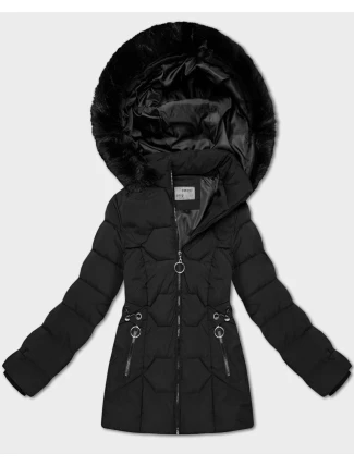 Černá vypasovaná zimní bunda s odepínací kapucí S'West (B8196-1)