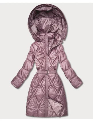 Růžový prošívaný kabát pro přechodné období s kapucí Goodlookin (Y3-9215-52) Růžový prošívaný kabát pro přechodné období s kapucí Goodlookin (Y3-9215-52)