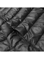 Krátká dámská bunda v grafitové barvě s úpletovými stahovacími lemy (P22/P3-6636/P3-6023-27) Krátká dámská bunda v grafitové barvě s úpletovými stahovacími lemy (P22/P3-6636/P3-6023-27)