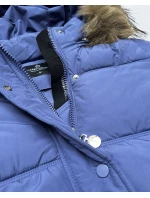 Světle modrá péřová bunda s kapucí (KK60612) Světle modrá péřová bunda s kapucí (KK60612)
