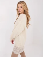 Dámský svetr v barvě ecru s přídavkem mohéru Goodlookin (33681) Dámský svetr v barvě ecru s přídavkem mohéru Goodlookin (33681)