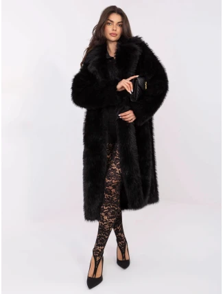 Černý dlouhý dámský kabát z umělé kožešiny Goodlookin (G230132) Černý dlouhý dámský kabát z umělé kožešiny Goodlookin (G230132)