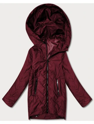 Lekka kurtka damska pikowana z kapturem Goodlookin ciemny czerwony (B8588-27)