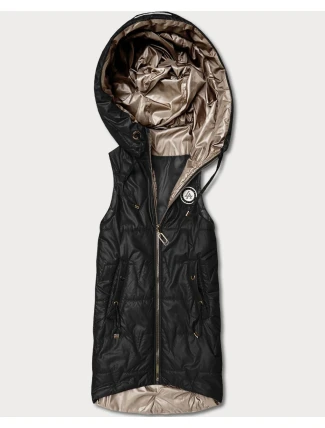 Cienki bezrękawnik z kontrastowym wykończeniem Goodlookin czarny (B8583-1)