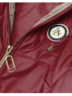 Cienki bezrękawnik z kontrastowym wykończeniem Goodlookin ciemny czerwony (B8583-27)