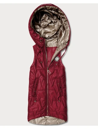 Cienki bezrękawnik z kontrastowym wykończeniem Goodlookin ciemny czerwony (B8583-27)