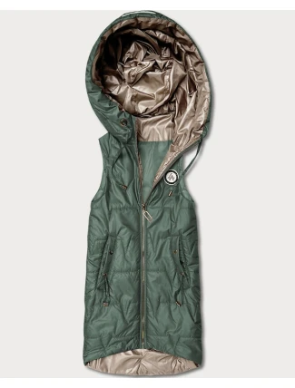 Cienki bezrękawnik z kontrastowym wykończeniem Goodlookin khaki (B8583-11)