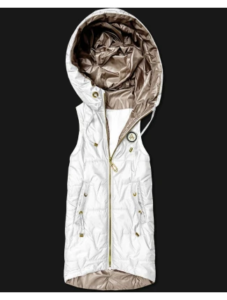 Cienki bezrękawnik z kontrastowym wykończeniem Goodlookin biały (B8583-26)