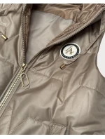 Cienki bezrękawnik z kontrastowym wykończeniem Goodlookin beżowy (B8583-12)