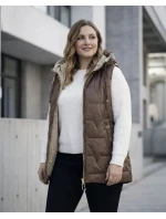 Cienki bezrękawnik z kontrastowym wykończeniem Goodlookin czekoladowy (B8585-14)