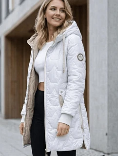 Damska kurtka z zamkami po bokach Goodlookin biała (B8578-26)