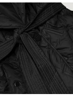 Pikowana kamizelka z paskiem Goodlookin czarna (B8603-1)