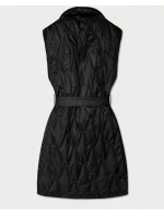 Pikowana kamizelka z paskiem Goodlookin czarna (B8603-1)