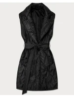 Pikowana kamizelka z paskiem Goodlookin czarna (B8603-1)