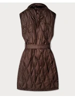 Pikowana kamizelka z paskiem Goodlookin czekoladowa (B8603-14)