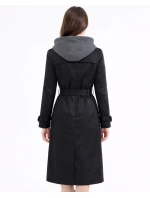 Klasyczny trencz z odpinanym kapturem Goodlookin czarny (T2-2252#-1)