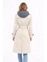 Klasyczny trencz z odpinanym kapturem Goodlookin  jasny beżowy (T2-2252#-12)