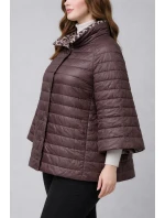 Dwustronna kurtka damska plus size z rękawem 3/4 Goodlookin czekolada/panterka (M6-6308-103)