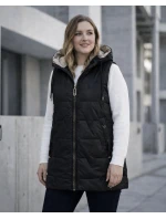 Cienki bezrękawnik z kontrastowym wykończeniem Goodlookin czarny (B8585-1)