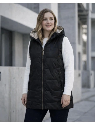 Cienki bezrękawnik z kontrastowym wykończeniem Goodlookin czarny (B8585-1)