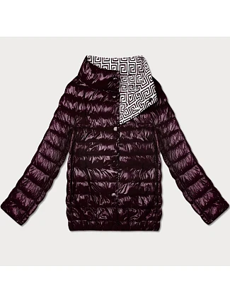 Lehce zateplená oboustranná bunda do boků Goodlookin tmavě fialová (P21-7213/7212-295)