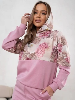 Sportovní souprava s květinovým motivem růžová (821148)