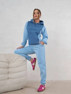 Dámská dvoubarevná tepláková souprava v modré barvě (554)
