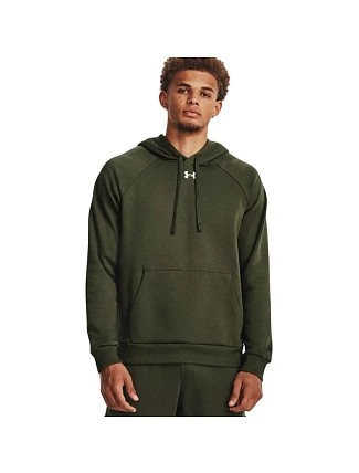 Pánská mikina Under Armour Rival Fleece Hoodie, olivová, 1379757, velikost 390 M
