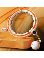HHM21 HULA HOP BÍLÁ/ORANŽOVÁ S MAGNETY, TPE TABS A ZÁVAŽÍM + POČÍTADLO HMS HHM21 HULA HOP BÍLÁ/ORANŽOVÁ S MAGNETY, TPE TABS A ZÁVAŽÍM + POČÍTADLO HMS